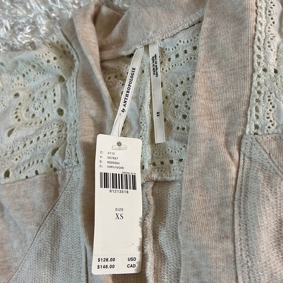 Anthropologie Ivory color oversized cardigan size xs - Picture 15 of 16
